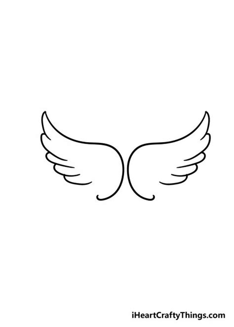 angel wings outline|simple angel wings drawing.